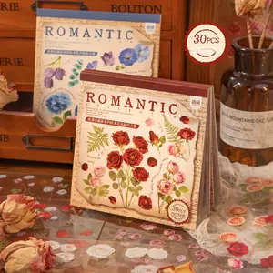 2 Styles 30 Sheets Botanical Flower PET Sticker Book – Waterproof Transparent Pressed Floral Cut-Out Stickers for Journaling, Scrapbooking & Card Decor | Buy 1 Get 2 FREE + Bonus Gifts