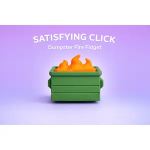 Dumpster Fire Clicky Fidget – Funny Desk Clicker | Mechanical Switch Stress Relief Toy | 3D Printed ASMR Fidget