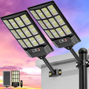 2PC Ultra-Bright Solar Street Light, 30000LM LED Solar Lights - IP65, Wide Angle Motion Sensor, Remote Control, Dusk to Dawn And - Perfect for Commercial Area, Parking Lot, Yard Lighting, Outdoor Solar Lights, Outdoor LED Safety