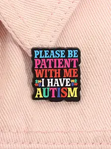 Please Be Patient With Me I Have Autism Enamel Pin Autism Awareness Rainbow Puzzle Metal Brooch Lapel Backpack Badge Fashion Jewelry Accessories Gift for Friends