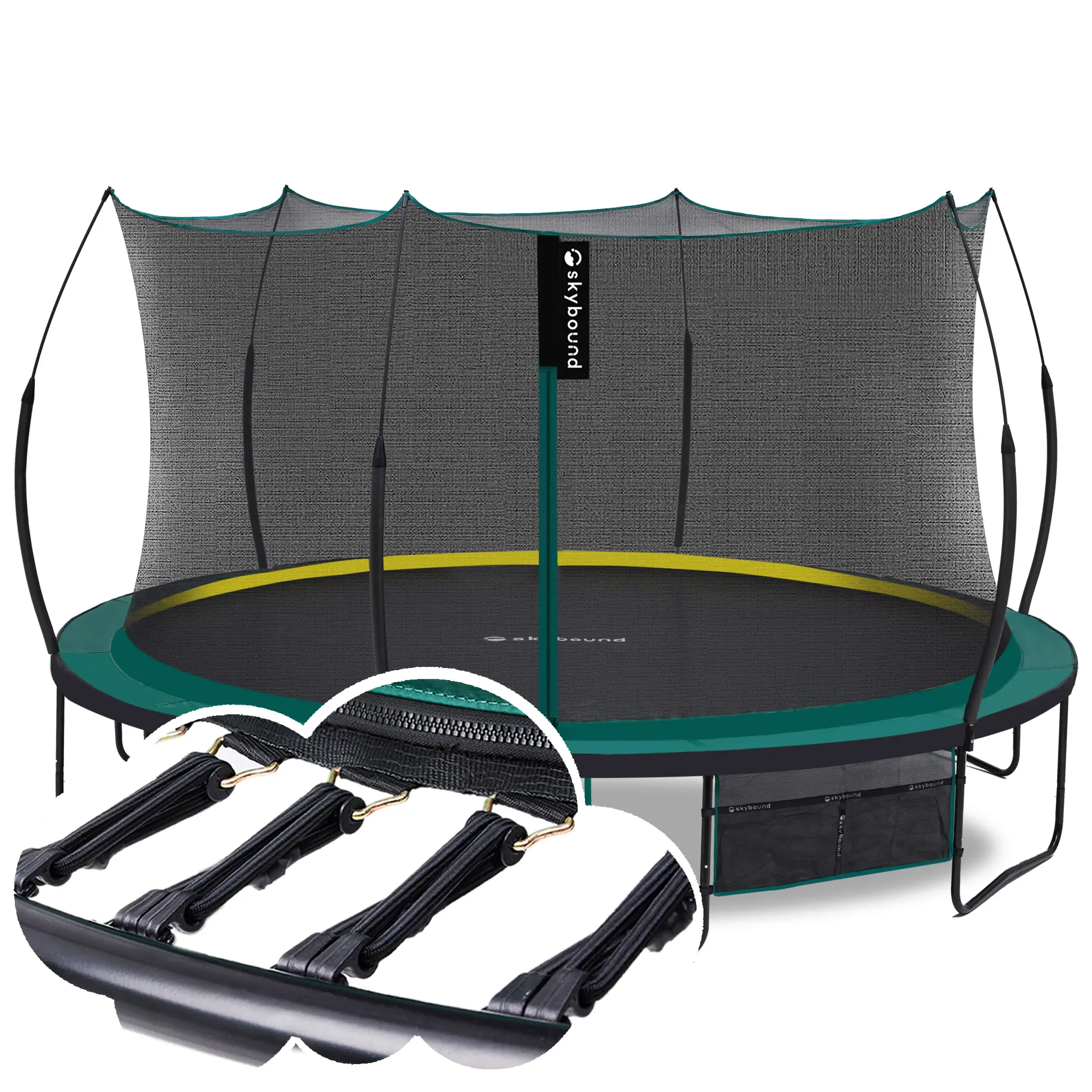 14 FT 12 FT 10FT 8FT 6FT Springless Trampoline for Kids and Adults - Recreational Trampolines with AntiRust Coating - Bungee Cords Outdoor Trampoline for Kids - No-Gap Design Zipper System-Green ai  bunny  trampoline, 168"L X 168"W X 35"H
