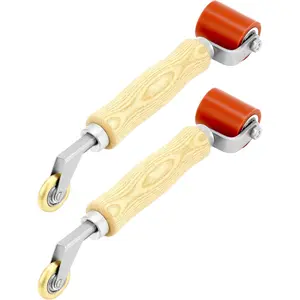 Seam Roller, 2 Pcs 40mm Silicone Seam Roller with 6mm Brass Detail Penny Roller, Smoothing Seam Roller Tool for PVC/TPO/EPDM Single Ply Roofing Tape