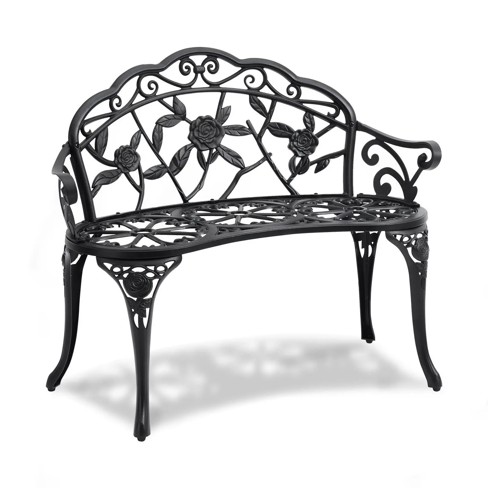 【SummerFinds】VEVOR Outdoor Bench,  38.8 inches Metal Garden Bench for Outdoors, 480 lbs Load Capacity Bench, Outdoor Garden Park Bench with Backrest and Armrests, Patio Bench for Garden, Park, Yard, Front Porch