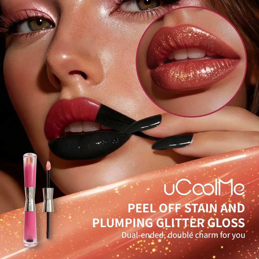 uCoolMe double-ended multi-effect peel-off lip tint gloss with a long-lasting base color, pearlescent plumping effect, transfer-proof, can be used as a lip gloss or lip liner #DealsForYouDays