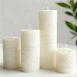 Unscented White Tall Pillar Candles 1.97inch - Includes Heights (1.97inch/ 2.95inch/ 3.94inch/ 5.91inch), Ideal as Prayer Candle & Pillar Candles for Wedding Centerpieces, Home Decor & Emergency Use, Premium Wax Construction