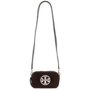 Tory Burch Miller Suede Mini Crossbody Bag Shadow Oak