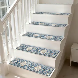 Non-Slip Stair Carpet, Step Protection Carpet, Decorative Bordered Stair Mat for Home Decoration & Bedroom Accessories - Suitable for Indoor, Outdoor Stairs & Multiple Scenarios