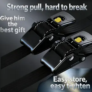 2" x 10' Retractable Ratchet Straps 2 Pack-(3500lb Break Strength)-Heavy Duty Self Retracting Tie DownStraps for Truck, Cargo Trailer