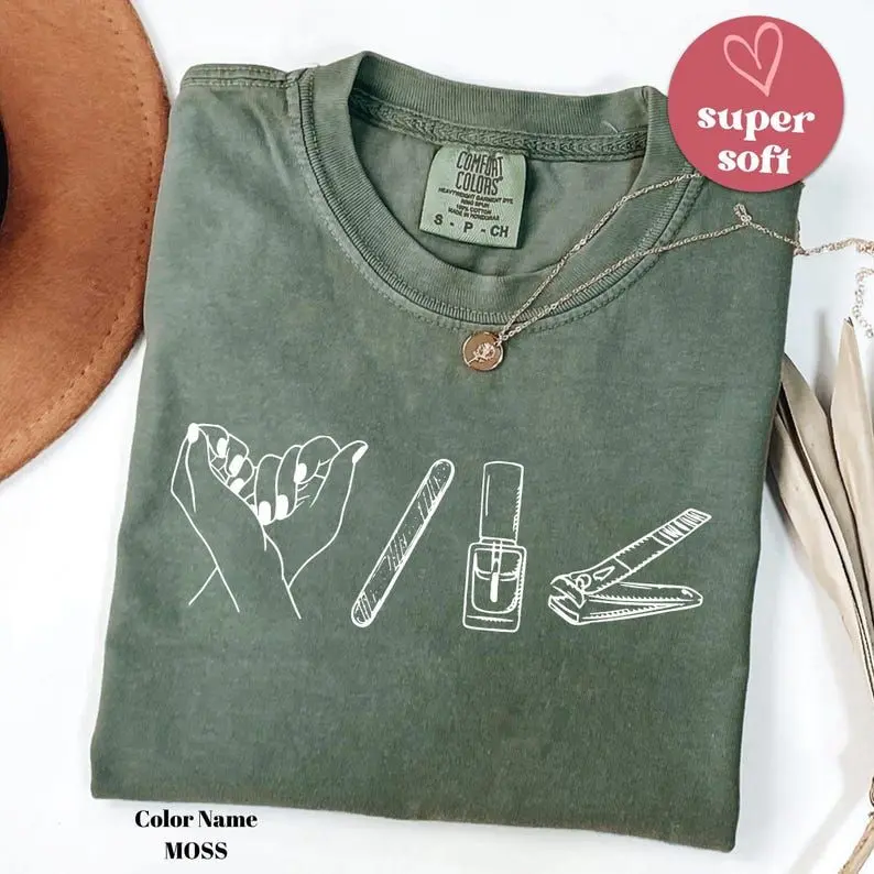 Nail Tech Shirt, Cute Nail Salon T Shirt, Manicurist Graduation Gift For Nail Artists & Technicians