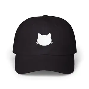 Cat Cutout Dad Cap - Black