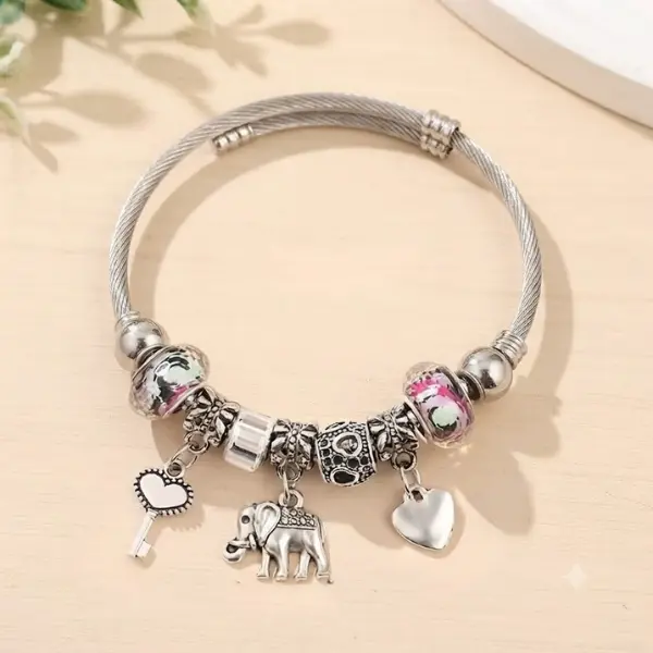 Halloween Fall Gift Gold Plated Colorful Zircon Beaded Bracelet for Women | Stainless Steel & Copper | Dainty Charm Chain Jewelry