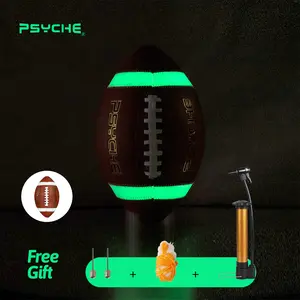 PSYCHE Standard American Rugby Ball Training Ball Glow in The Dark Rugby Ball For Night Games Backyard Rugby Football Game Training Ball