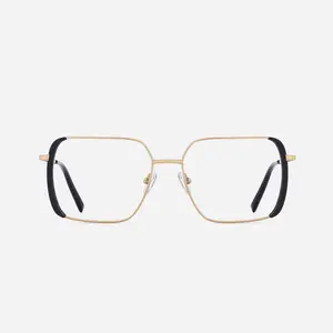 「TIJN-Classic-Denitsa」ECO-Acetate & Titanium Glasses for Women Playful Side Rim Square Shape for Male Female Eyeglasses