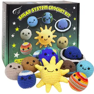 Solar System Crochet Kit, Outer Space Amigurumi, All Supplies Included, Step-by-Step Video Tutorials