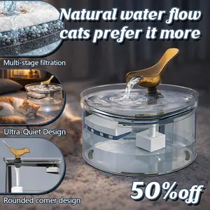 【Automatic Cat Water Fountain】 Cat Water Fountain, Flowing Water for Pets to Drink, Quiet Cat Water Dispenser, Automatic Circulating Pet Drinking Fountain for Cats and Dogs,  Natural Flow Quiet Dispenser Ultra-Quiet Design Four-Stage Filtration