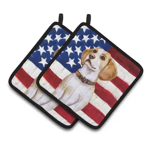 Carolines Treasures  Beagle Patriotic Pair of Pot Holders