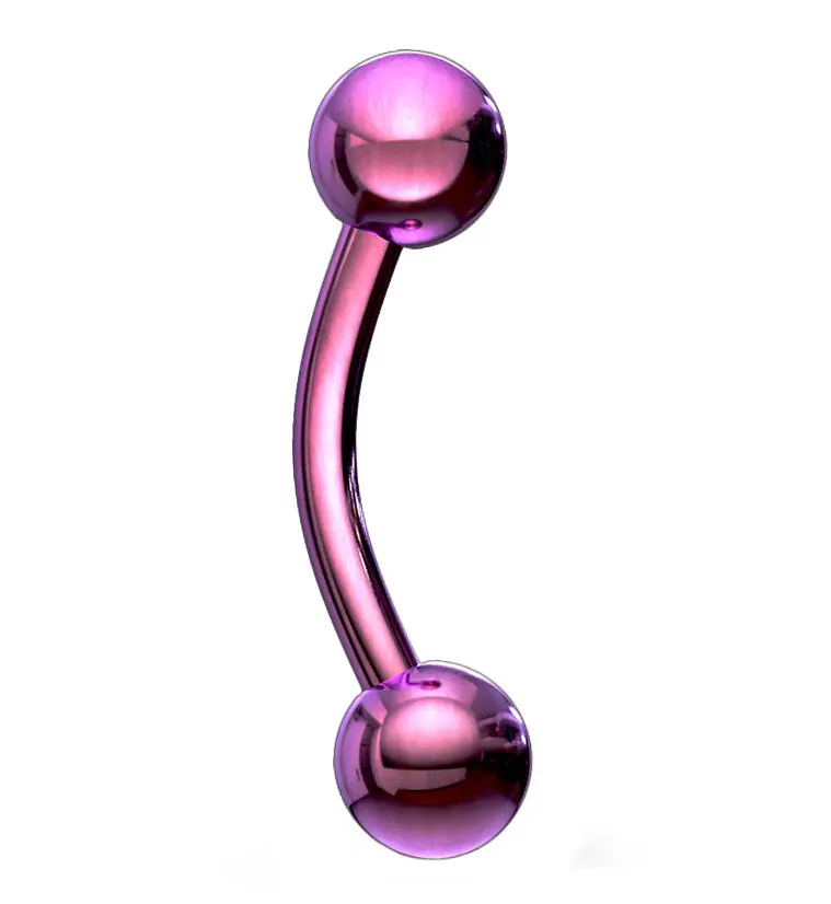 Purple PVD Plated Curved Barbell Purple PVD Plated Curved Barbell