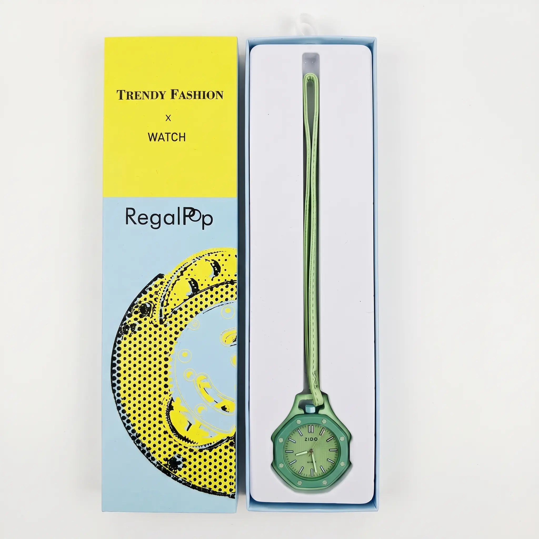 Pocket watch green style,2026 new collaboration quartz wristwatch,  luxury royal style, trendy pop design, removable dial, wrist watch with strap for hanging on bags, fashionable dopamine-style watch, unisex, exquisite gift box