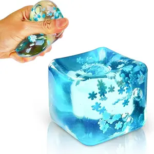Large Malt Sugar Ice Cube Stress Relief Toy, Sensory Play Fidget Toy, Unisex Tpr Material, Model 8682, Ideal for Relaxation and Fun, Ice Cube Squishy