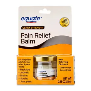 Equate Ultra-Strength Pain Relief Balm 0.63 oz - Concentrated Formula with 11% Camphor & Menthol for Minor Aches & Pains
