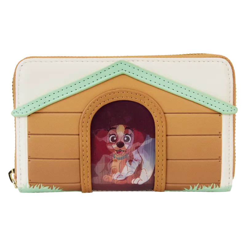 I Heart Disney Dogs Dog House Triple Lenticular Zip Around Wallet