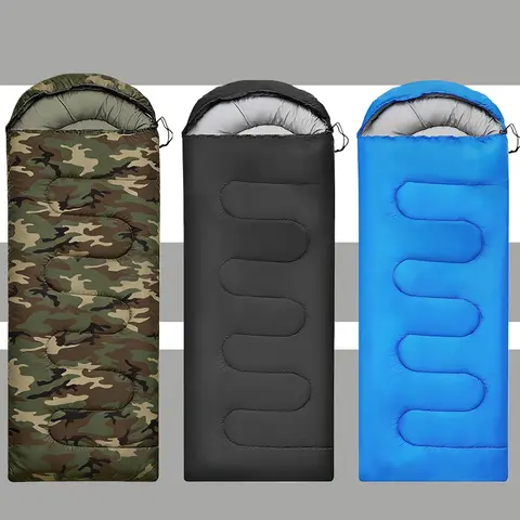 Unisex Thick Durable Camping Sleeping Bag - Waterproof Windproof Outer Shell, Soft Warm Heat-Locking Lining, Stain-Resistant, Ideal for Camping & Hiking Adventures