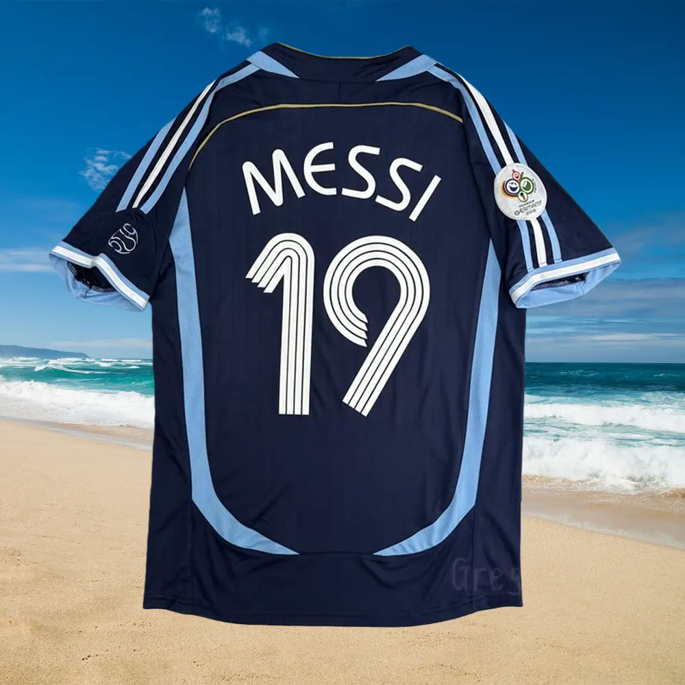2006 Away Fan Edition No. 19 Messi Blue Short-Sleeve Jersey 2006 Away Fan Edition No. 19 Messi Blue Short-Sleeve Jersey