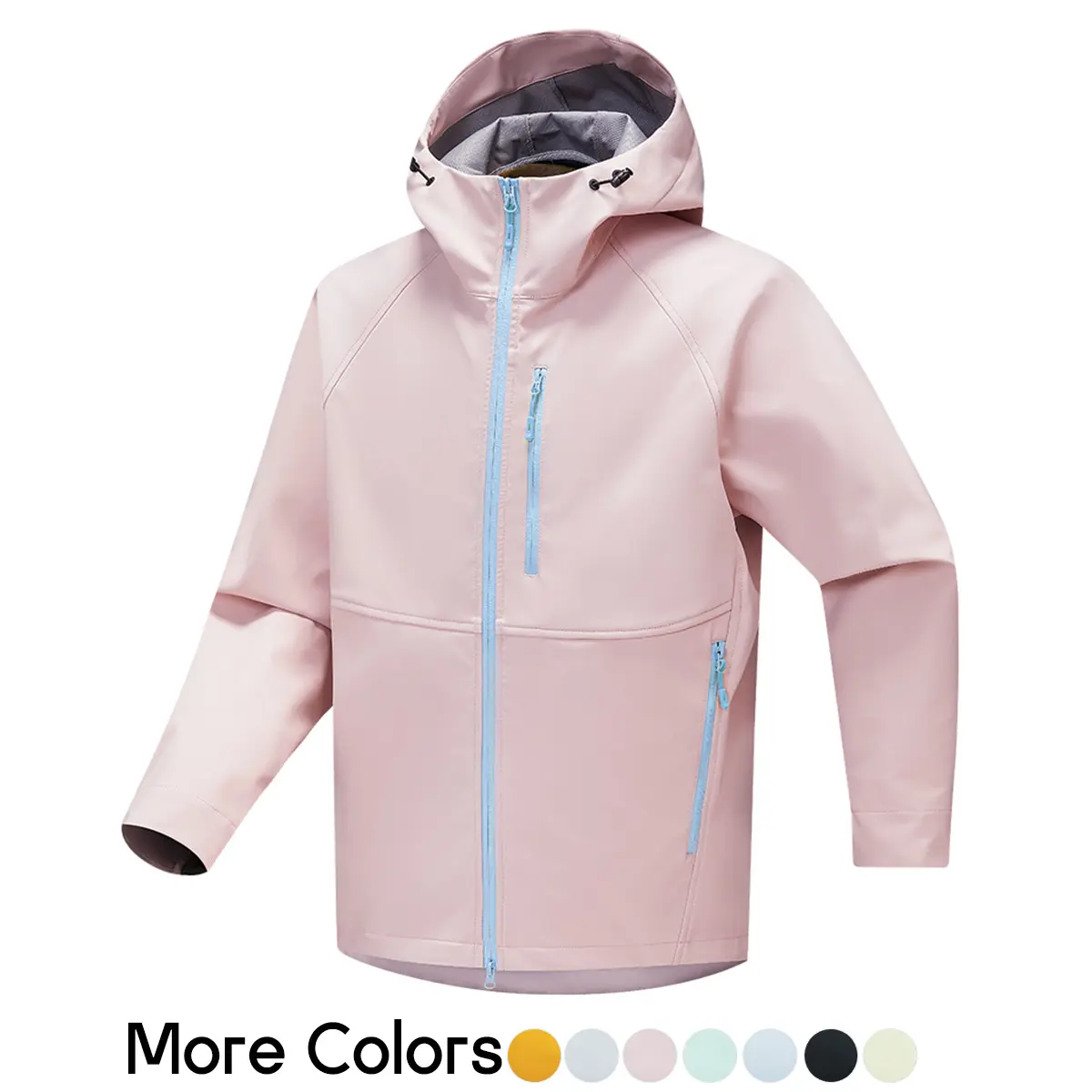 Women's Lightweight Hooded Windbreaker, Water-Resistant Softshell Jacket for Outdoor Hiking, Breathable Activewear Coat with Zipper Pockets