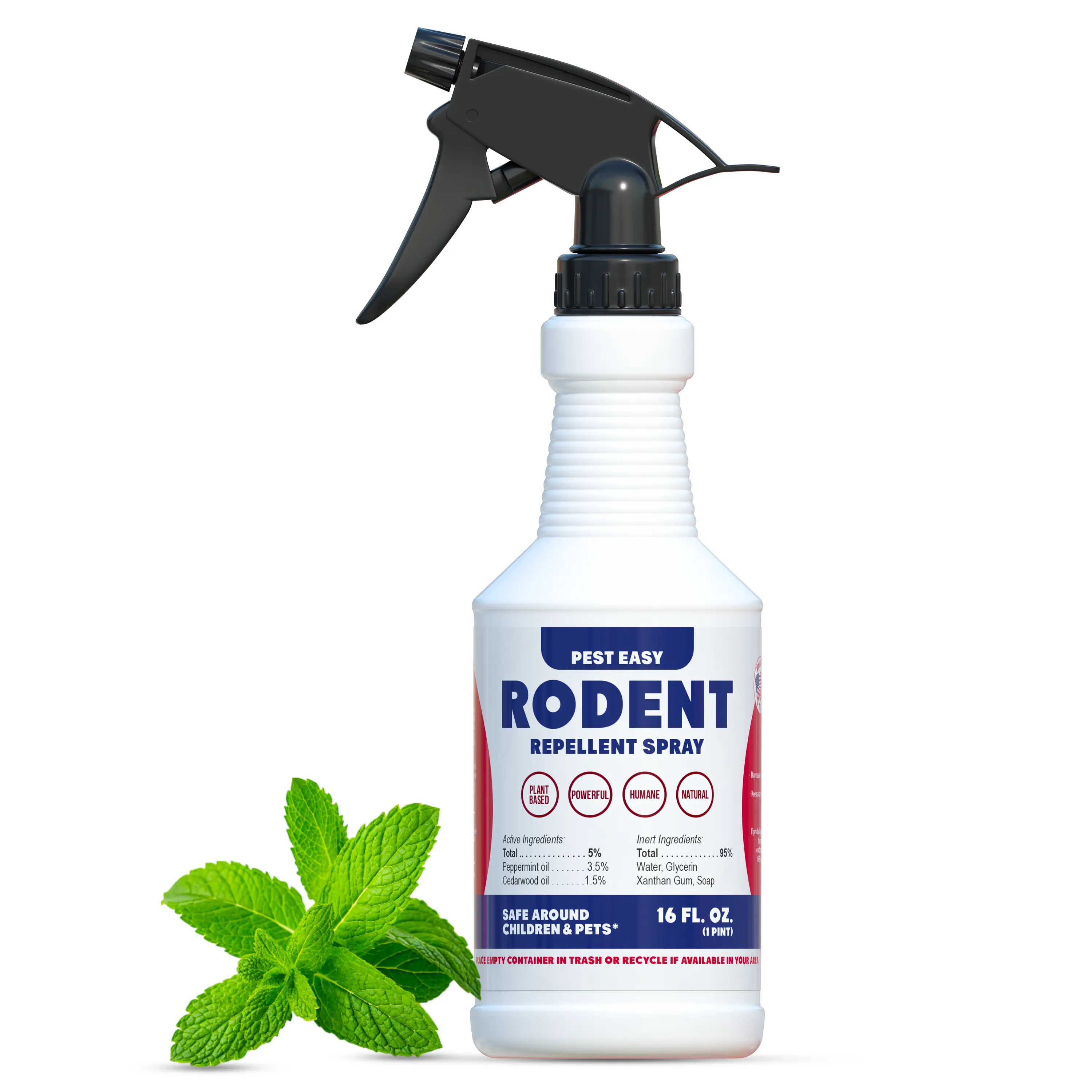 Pest Easy Peppermint Oil Spray for Rodents – Natural Rodent Repellent Spray for Mice, Rats & Squirrels – Indoor & Outdoor Mouse Repellent for Home, Garden, Garage & Car Engines, 16 oz