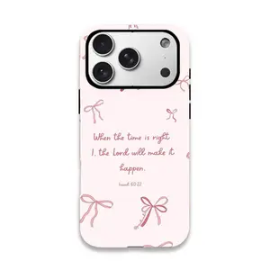Personalized Fashion Pink Bow and Bible Pattern Design Glossy Two-in-One Shockproof Phone Case,for iPhone 17 Pro Max Phone Case 17 Air 16E 16 15 Plus 14 13 12 11 X XS Max XR 7 8 Plus Phone Cases