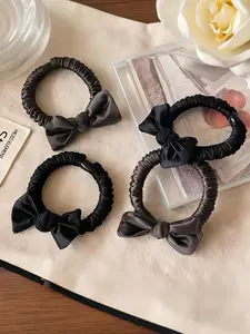 Women's High Elasticity Bow Hair Tie Set, New Advanced Style No-Scratch Headband Rubber Bands, 2-Piece Pack