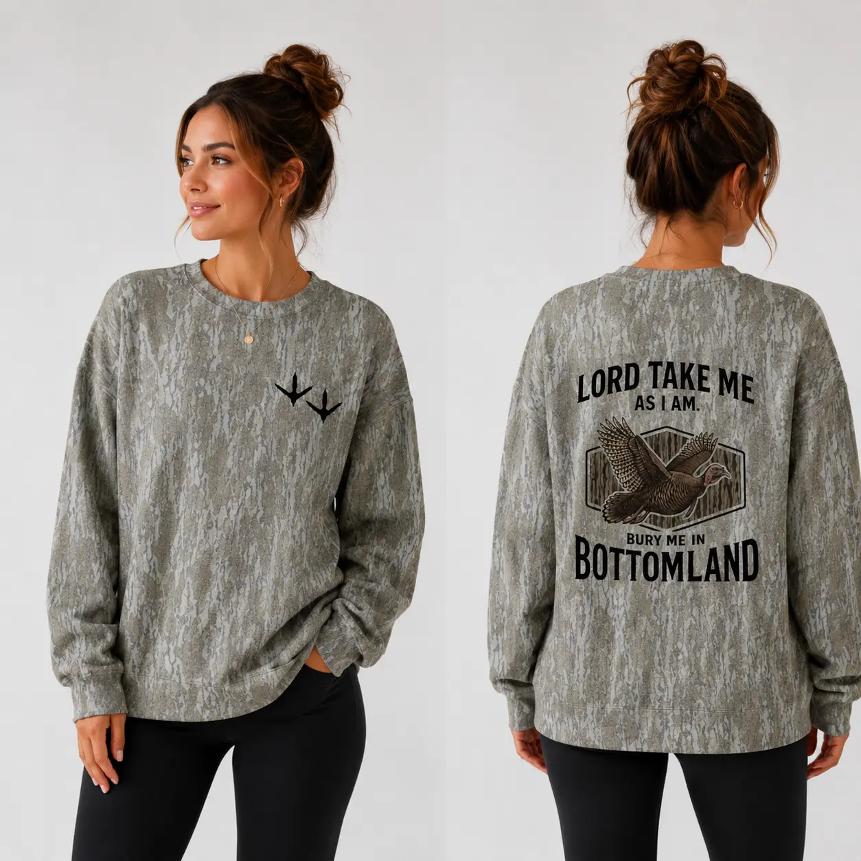 Lord Bury Me In Bottomland Sweatshirt – Racing Camo Graphic Tee for Men & Women, Mossy Oak Sweatshirt , Fanmade Design, Casual Streetwear, Gift For Men