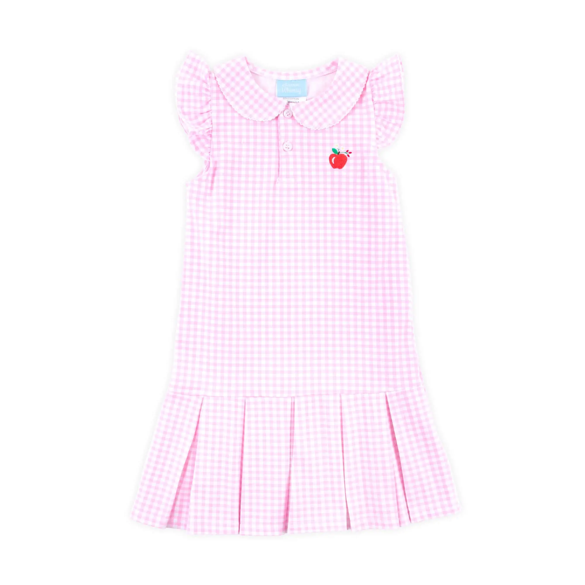 Apple Blossom Pink Gingham Ruth Dress - Soft Knit Back to School Outfit for Girls