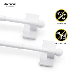 Deconovo Adjustable Magnetic Curtain Rod（No Drilling）- Lightweight Aluminum Construction Rod, Suitable For Installation on Doors, Window Casings, File Cabinets, And Appliances Such as Refrigerators, Dishwashers, Washers, And Dryers