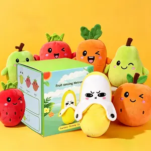 SnugPlay All-in-One Interactive Music Fruit Plush Toy Set, Touch Activated Sound Banana Strawberry Carrot Stuffed Animals, Multi-scene Prank Game Toy, Birthday Valentine Easter Surprise Gift for Girls Toddlers & Adult Prank Lovers