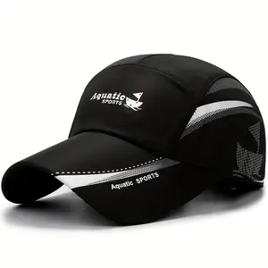 Aquatic SPORTS Quick-Drying Lightweight Summer Baseball Cap with Stylish Letter Print for Golf Fishing Cycling Women Men Outdoor Sun Protection Woolen Jacquard Knitted