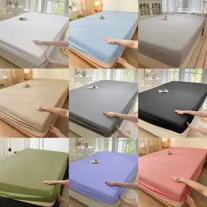 1 pc Soft Breathable Fitted Sheet, Breathable Sheets, Bed Cover And Multifunctional Mattress Protector, All-Season Comfort, Solid Color Design, Suitable for Bedrooms, Guest Rooms, Dormitories, Apartments, No Pillowcase