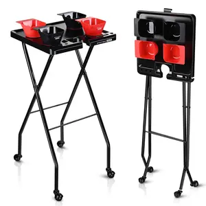 Byootique Folding Salon Tray on Wheels w/ Drawer Beauty Barber Shop Hair Stylist