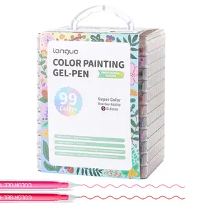 Languo 99Colors Gel Pens Set Journal Pen Highlight Refill Rod Color Ink Full Shinning Refill Painting Pen School Student Drawing Color Pen Color Gel Ink Pen Set colored fineliner