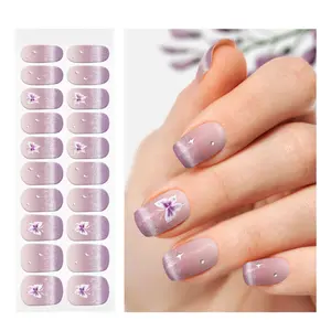 5-Minute Manicure! Semi Cured Gel Nail Strips, Specially for Ladies, Easy and Quick to Apply, Requires UV Light, Waterproof Nail Stickers.