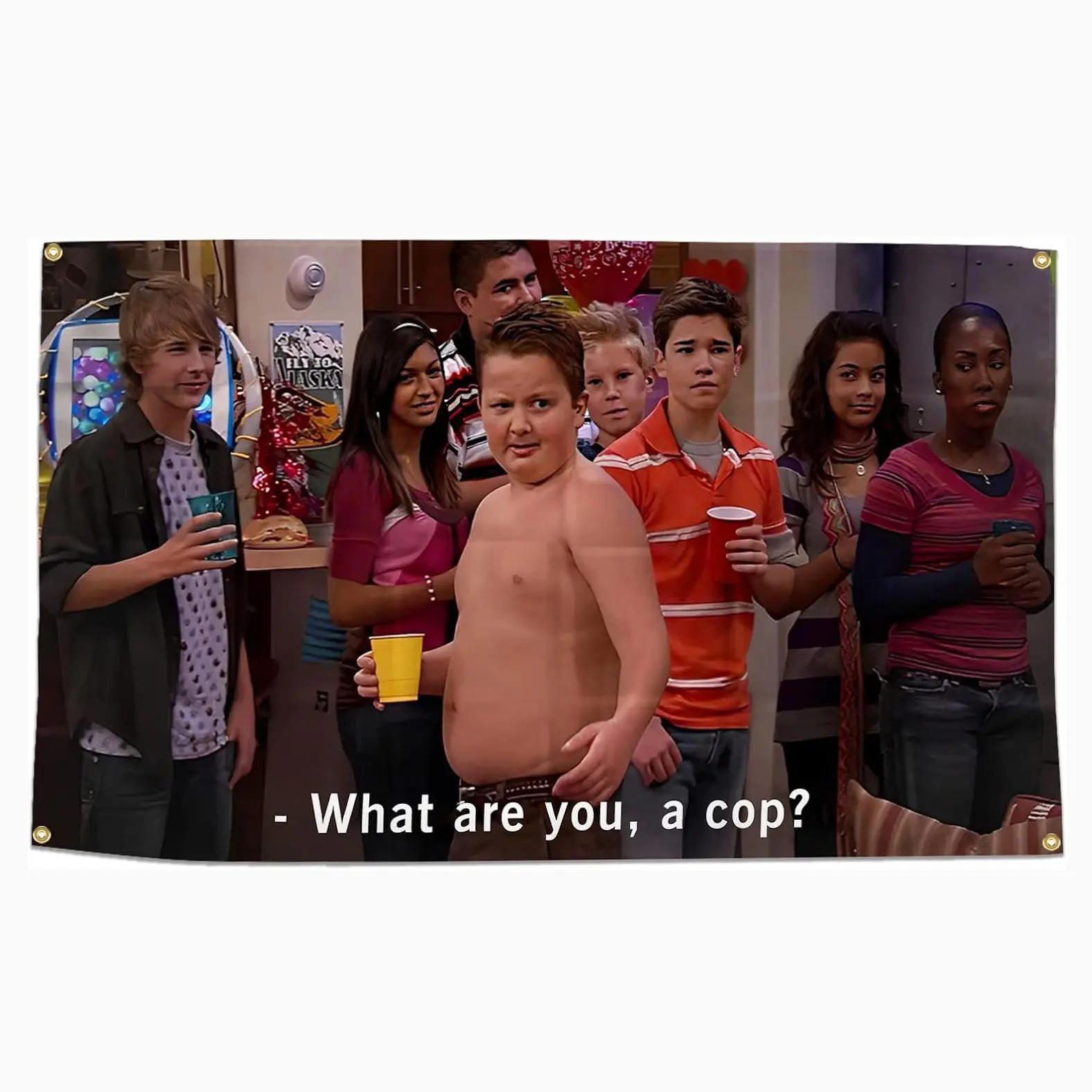Gibby What Are You, a Cop?Flag, 40*60in Decorative Banner, Ideal for Indoor & Outdoor Use, University dormitory party funny tapestry, Perfect for Party Decoration bedroom decor
