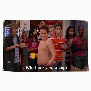 Gibby What Are You, a Cop? Flag, 3x5 Feet Decorative Banner, Ideal for Indoor & Outdoor Use, University dormitory party funny tapestry, Perfect for Party Decoration