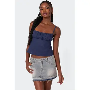 Linen Look Open Back Top