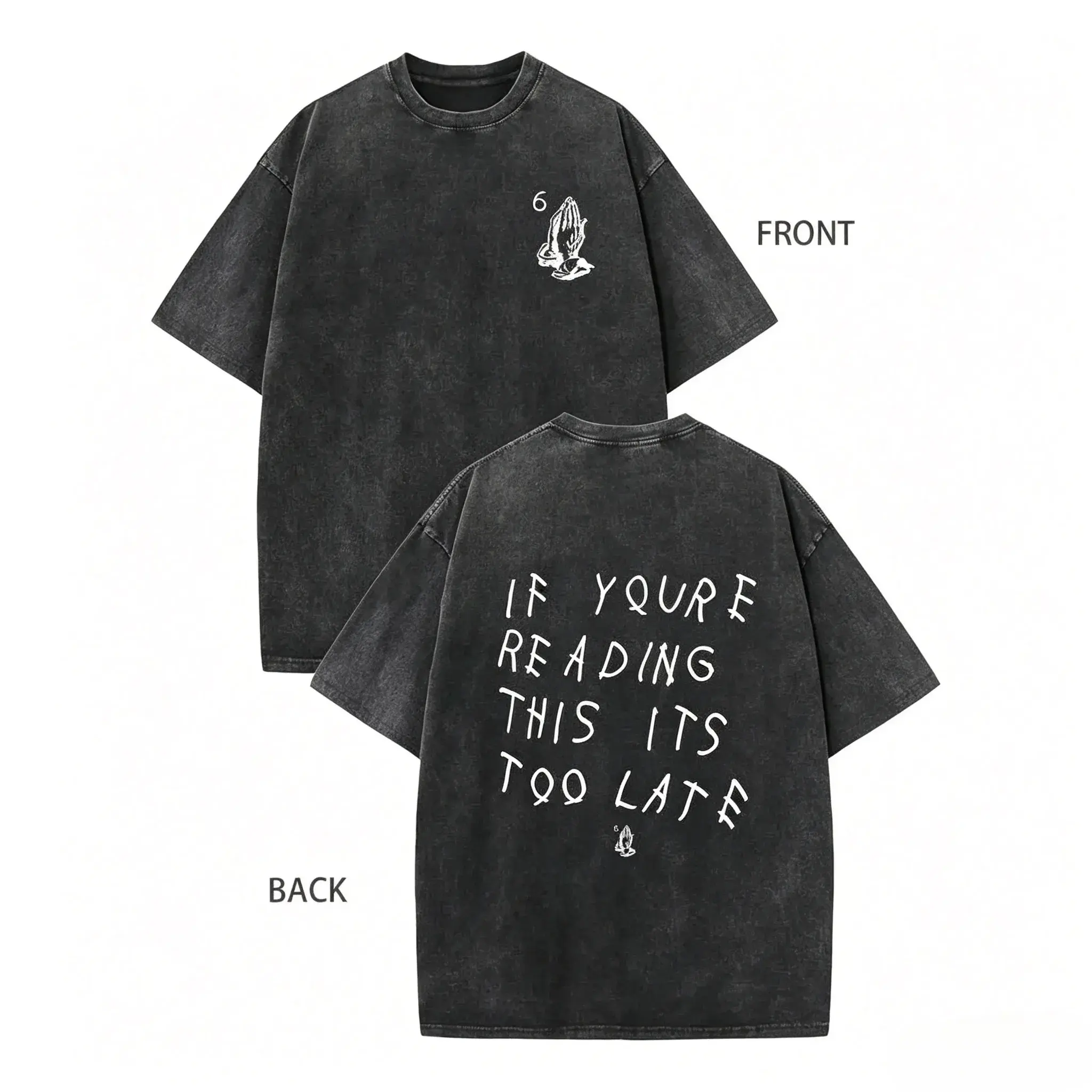 Drake If You're Reading This It's Too Late Vintage T-Shirt Hip Hop Cotton Men T Shirt New Tee Tshirt Womens Tops,Y2k Clothes,Drake Take Care Graphic Music Fan Black T Shirt, Retro Washed Double-Sided Printed T-Shirt (230 Pure Cotton T-Shirt),