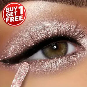 2pcs Glitter Liquid Eyeshadow - Waterproof & Sweat-Resistant Long-Lasting High Shine Finish, Monochrome Pink Tone for Daily Makeup Looks, Sleek & Smooth Application, Metallic & Shimmering Eye Enhancer,Eyeshadow, High Quality Eyeshadow, All Over Glimmer