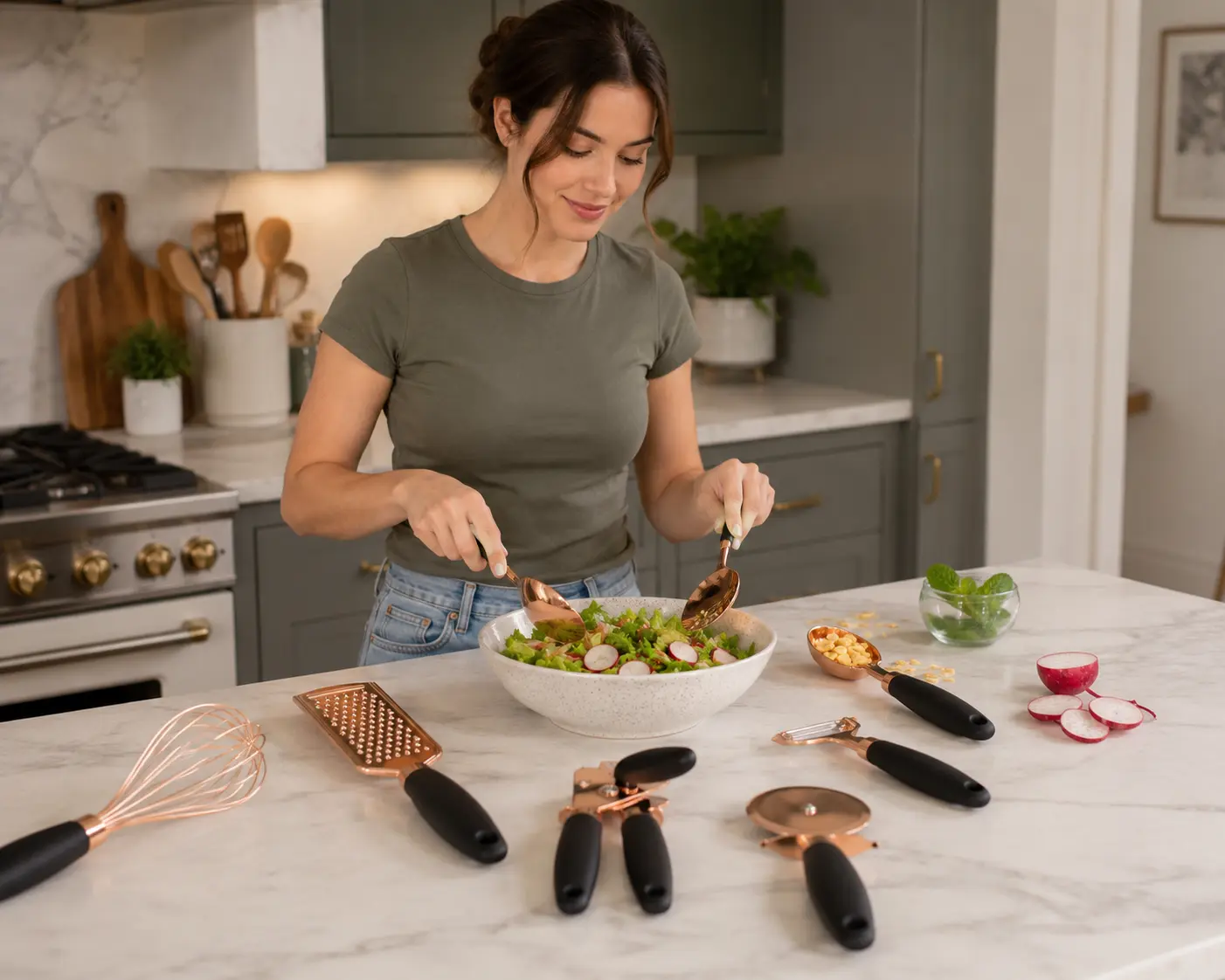 Copper Kitchen Peeler Set – Effortless Peeling & Prep, 6-Piece Gadget Kit