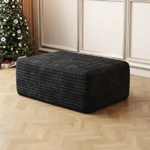 Plush Corduroy Fabric Sofa Ottoman No Assembly Required Comfortable And Soft Classic Elegant Design For Leisure Area Furniture Living Room