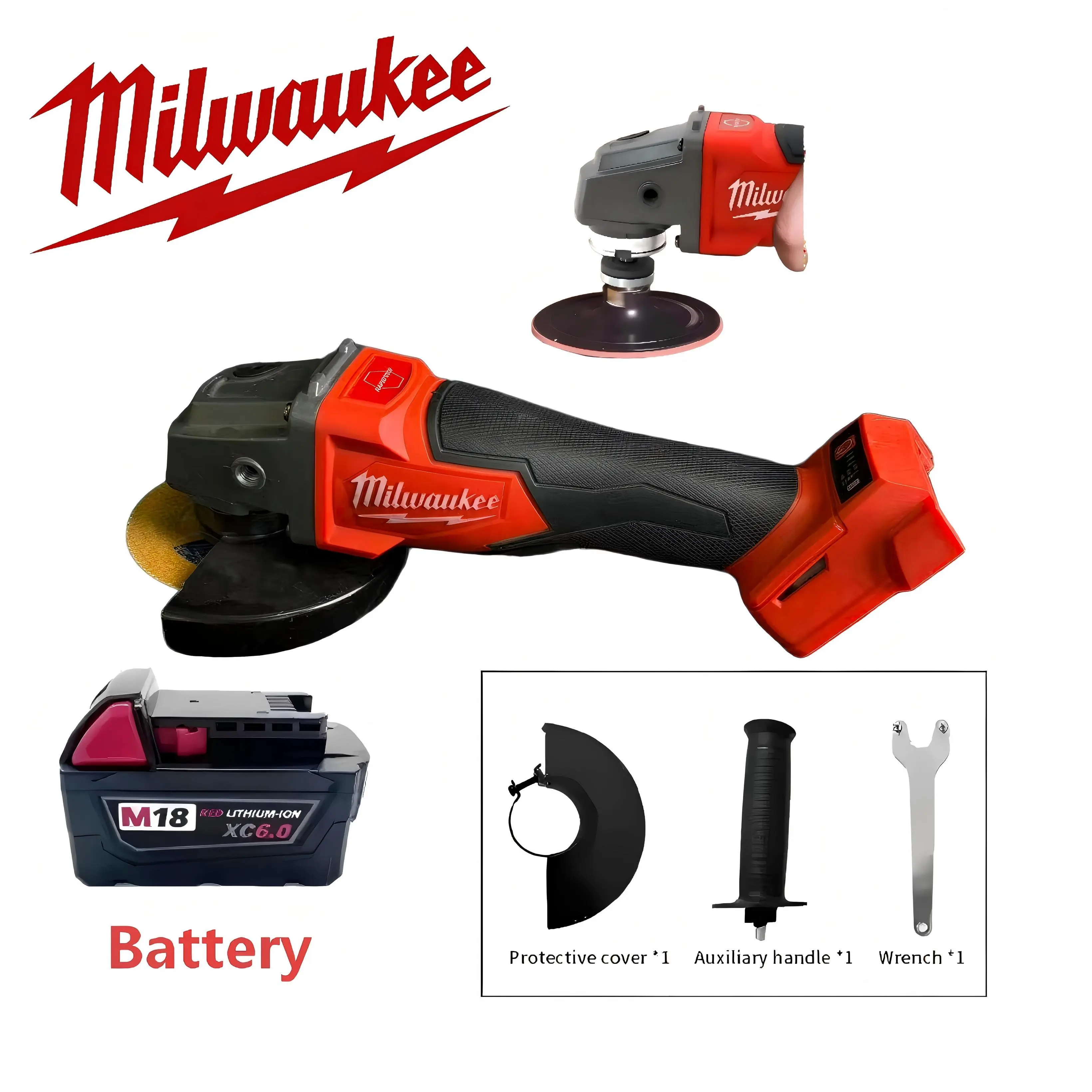 Milwaukee M18 Cordless Brushless Angle Grinder - Cordless Design with Saw Laser Guide, for Metal Surface Grinding/Cutting, Construction & Home Improvement, Home Improvement Projects, Versatile Use