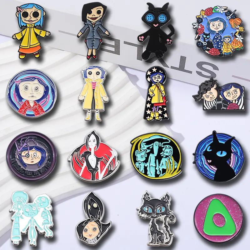 2025 Spring New Arrival 16-Piece Manga Anime Graphic Character Art Brooch Set - Casual Pins for Backpack, Clothing, Bags, Hats, Fashion Accessories, Friend Gifts