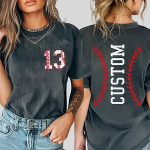 Custom Baseball Number and Name Tshirt,Comfort Colors Baseball Custom Shirt,Baseball Mom Tee,Personalized Baseball,Custom Baseball, Mother Day's Gift